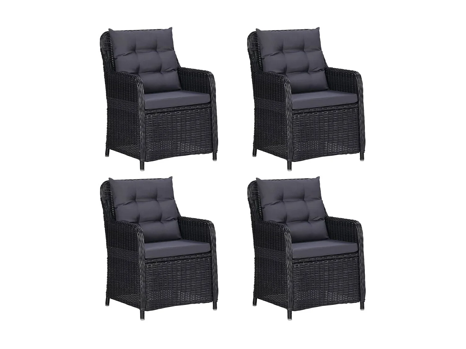 Ensemble de salle à manger de jardin 5 pcs Noir 22