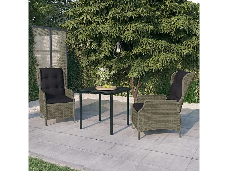 Ensemble de salle à manger de jardin 3 pcs Marron 3