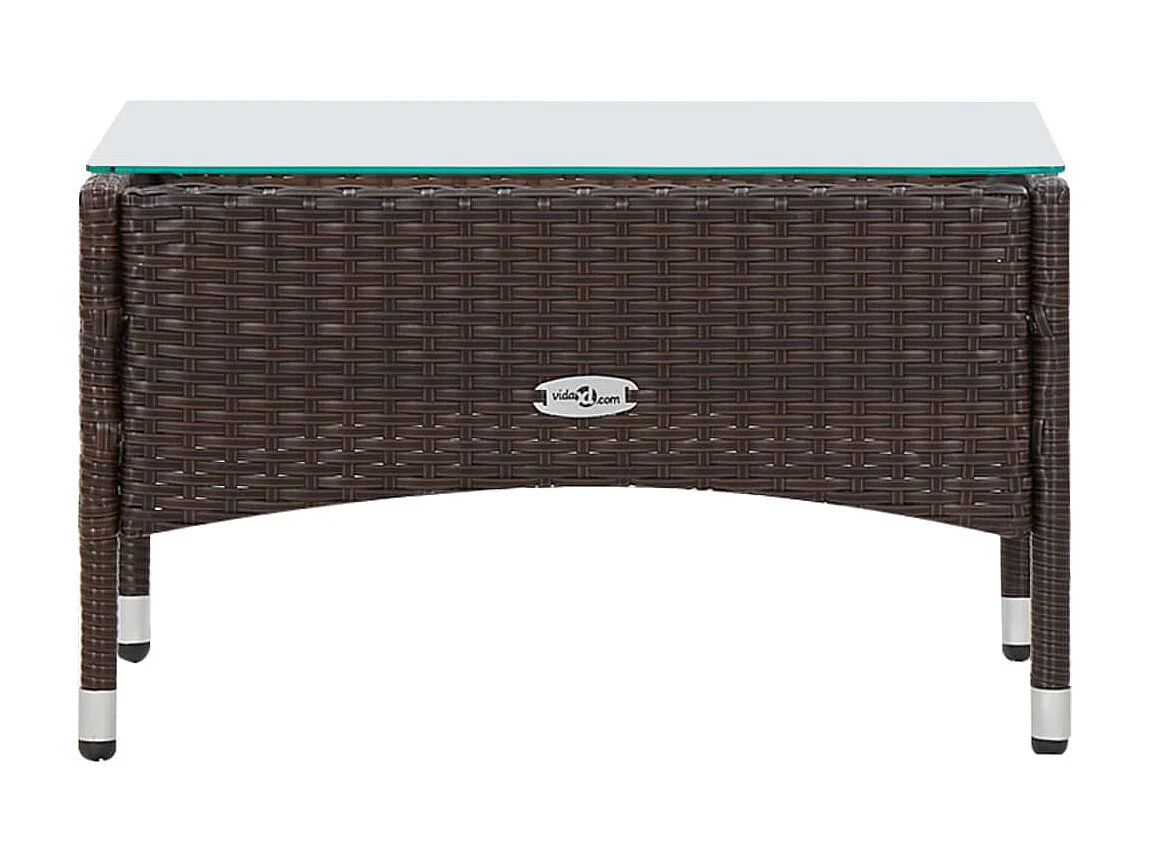 Salon de jardin 4 pcs avec coussins Résine tressée Marron 16