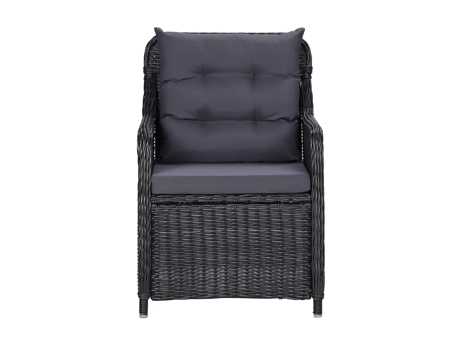 Ensemble à dîner d'extérieur 11 pcs Résine tressée Noir 2