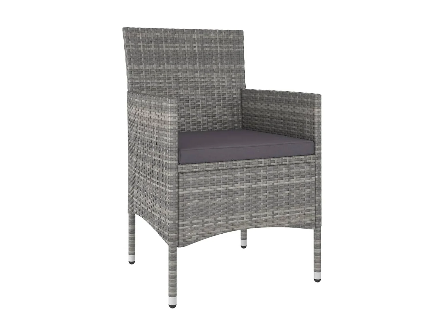 Mobilier dîner jardin 5 pcs Résine tressée et verre trempé Gris 2