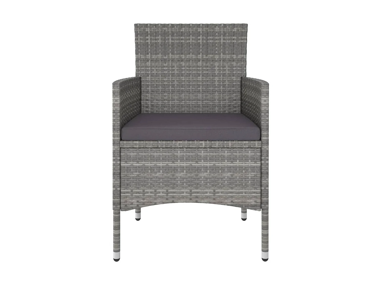 Mobilier dîner jardin 5 pcs Résine tressée et verre trempé Gris 2