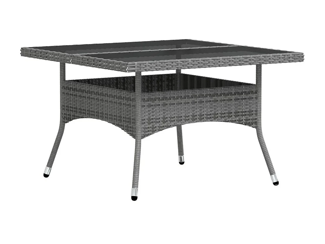 Mobilier dîner jardin 5 pcs Résine tressée et verre trempé Gris 2