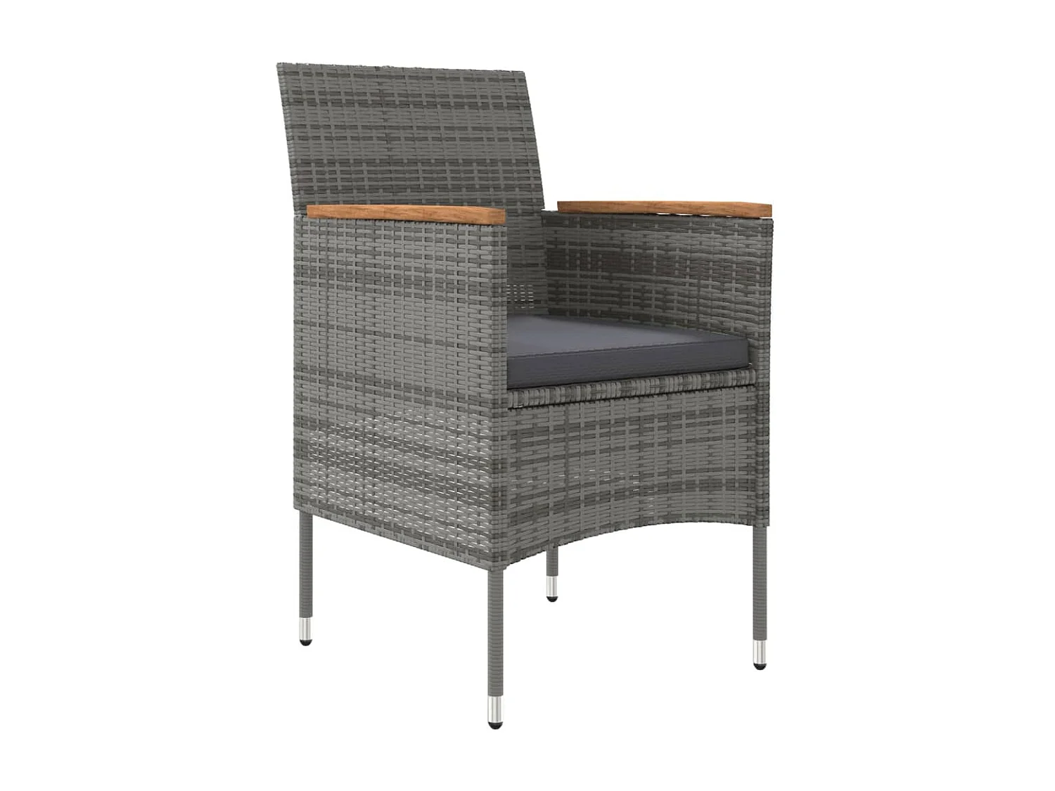 Mobilier de salle à manger de jardin coussins 7pcs Gris et noir