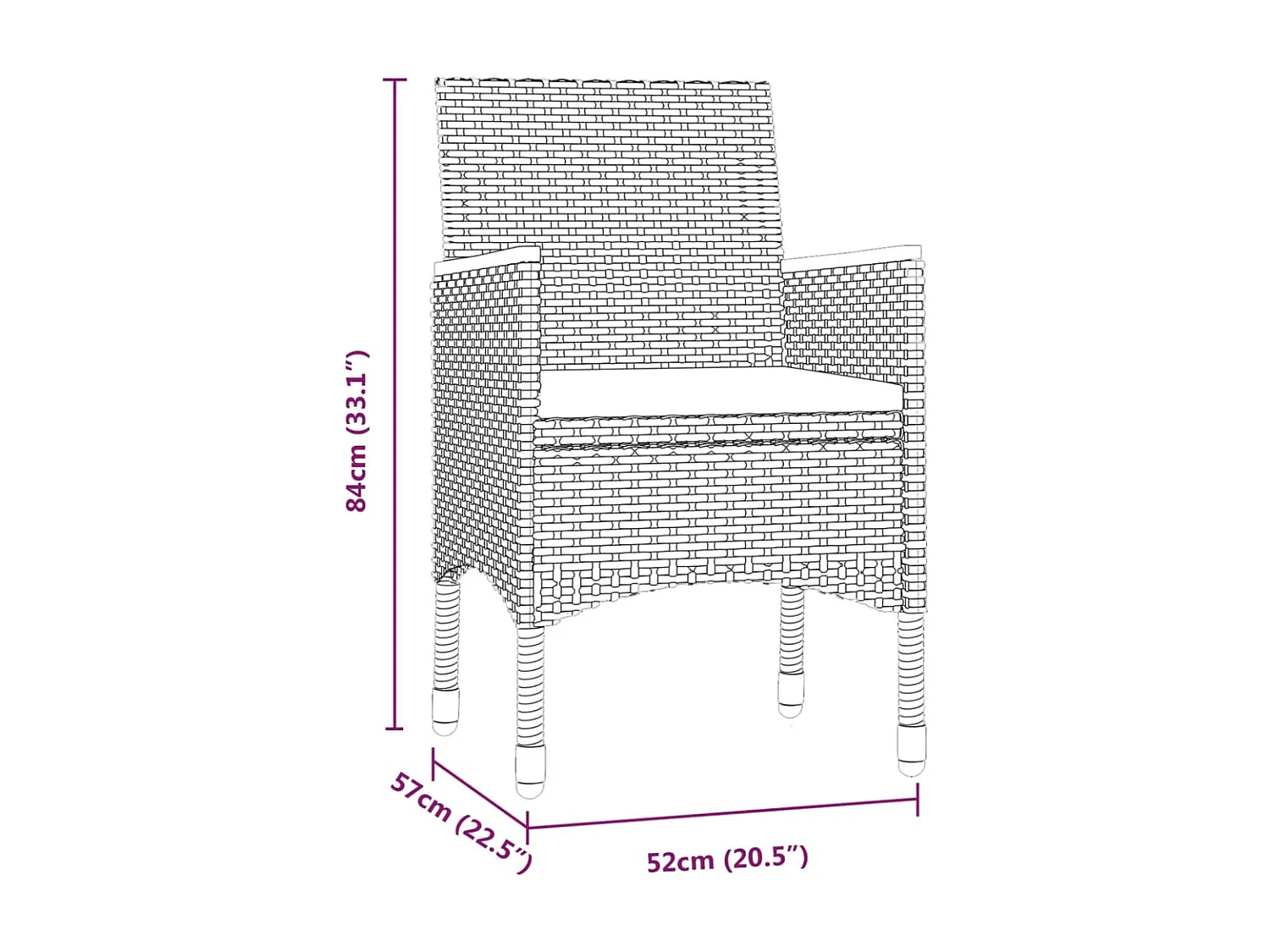 Mobilier de salle à manger de jardin coussins 7pcs Gris et noir