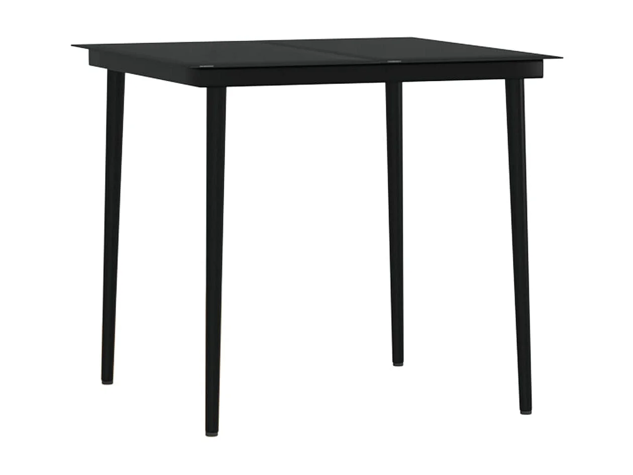 Ensemble de salle à manger de jardin avec coussins 5 pcs Noir 5