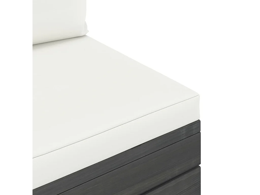 Salon palette de jardin 2 pcs avec coussins Bois de pin massif 24