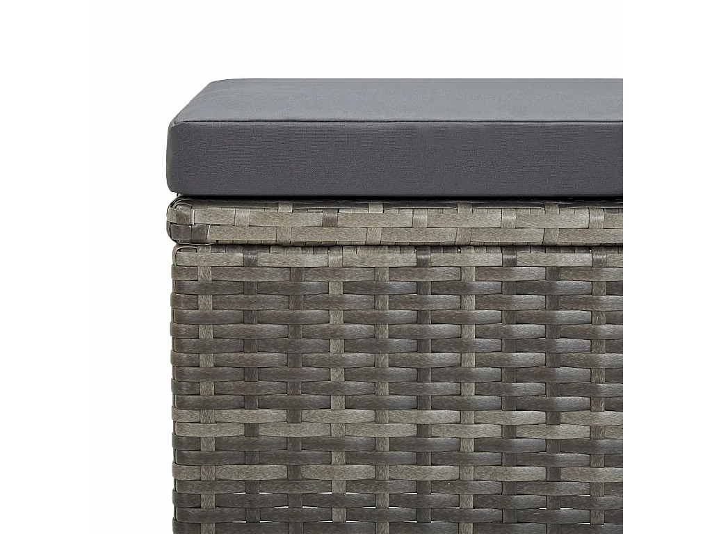 Mobilier à dîner de jardin 9pcs et coussins Résine tressée Gris 4