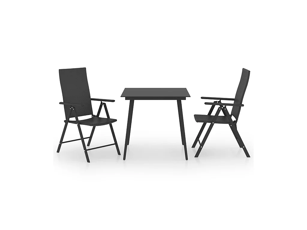 Ensemble de salle à manger de jardin 3 pcs Noir 26