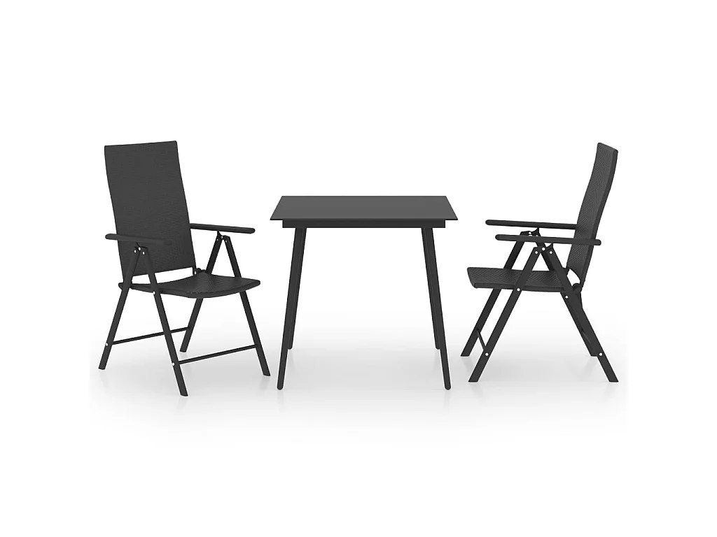 Ensemble de salle à manger de jardin 3 pcs Noir 26