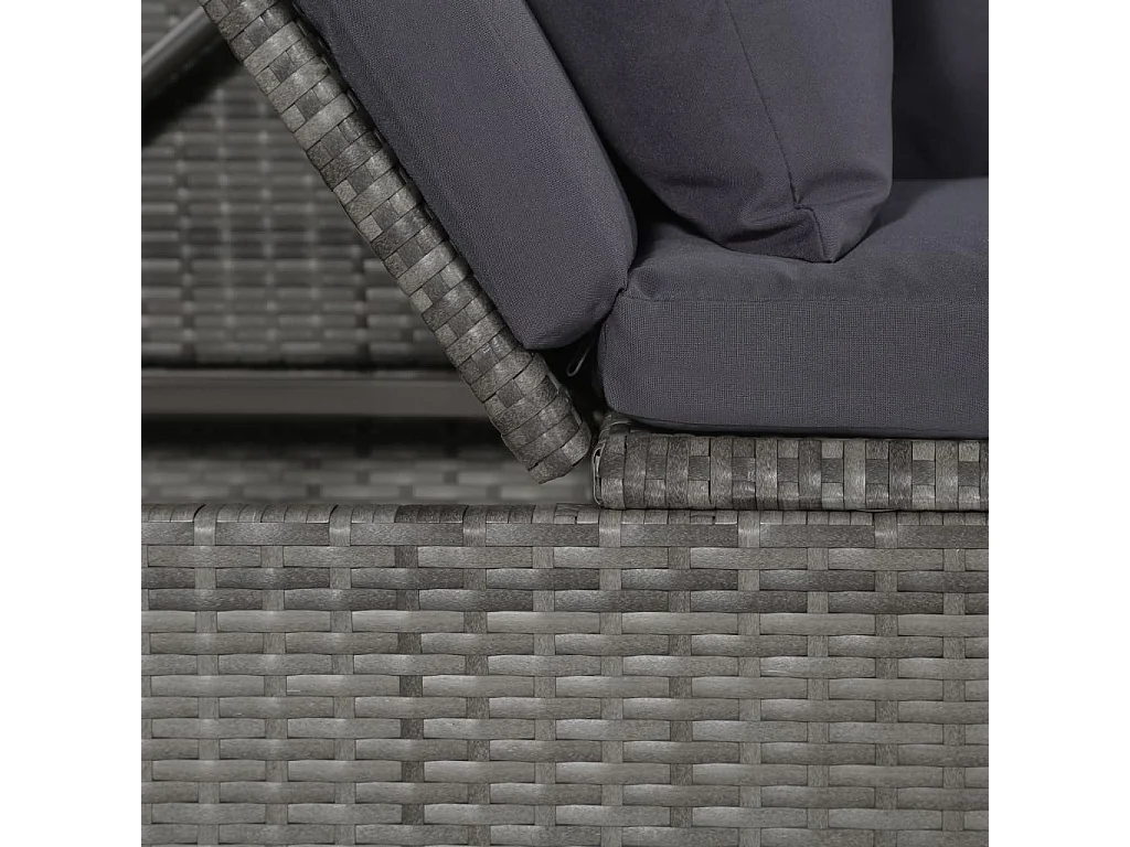 Lit de jardin Gris 200x60 Résine tressée