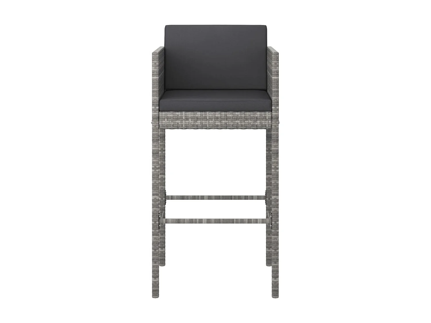 Ensemble de bar de jardin 5 pcs et coussins Résine tressée Gris 18