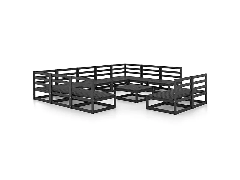 Salon de jardin 12 pcs Bois de pin massif 36