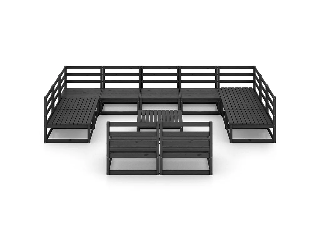 Salon de jardin 12 pcs Bois de pin massif 36