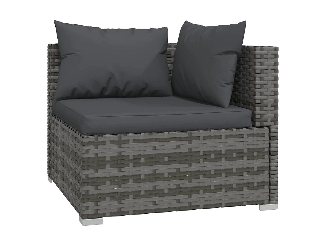 Salon de jardin 7 pcs avec coussins Résine tressée Gris 8