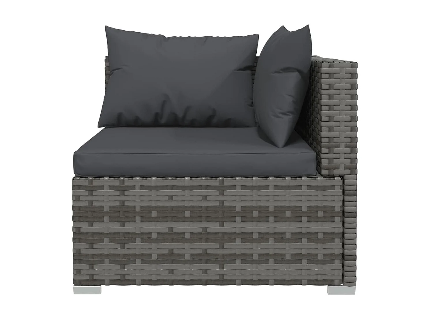 Salon de jardin 7 pcs avec coussins Résine tressée Gris 8