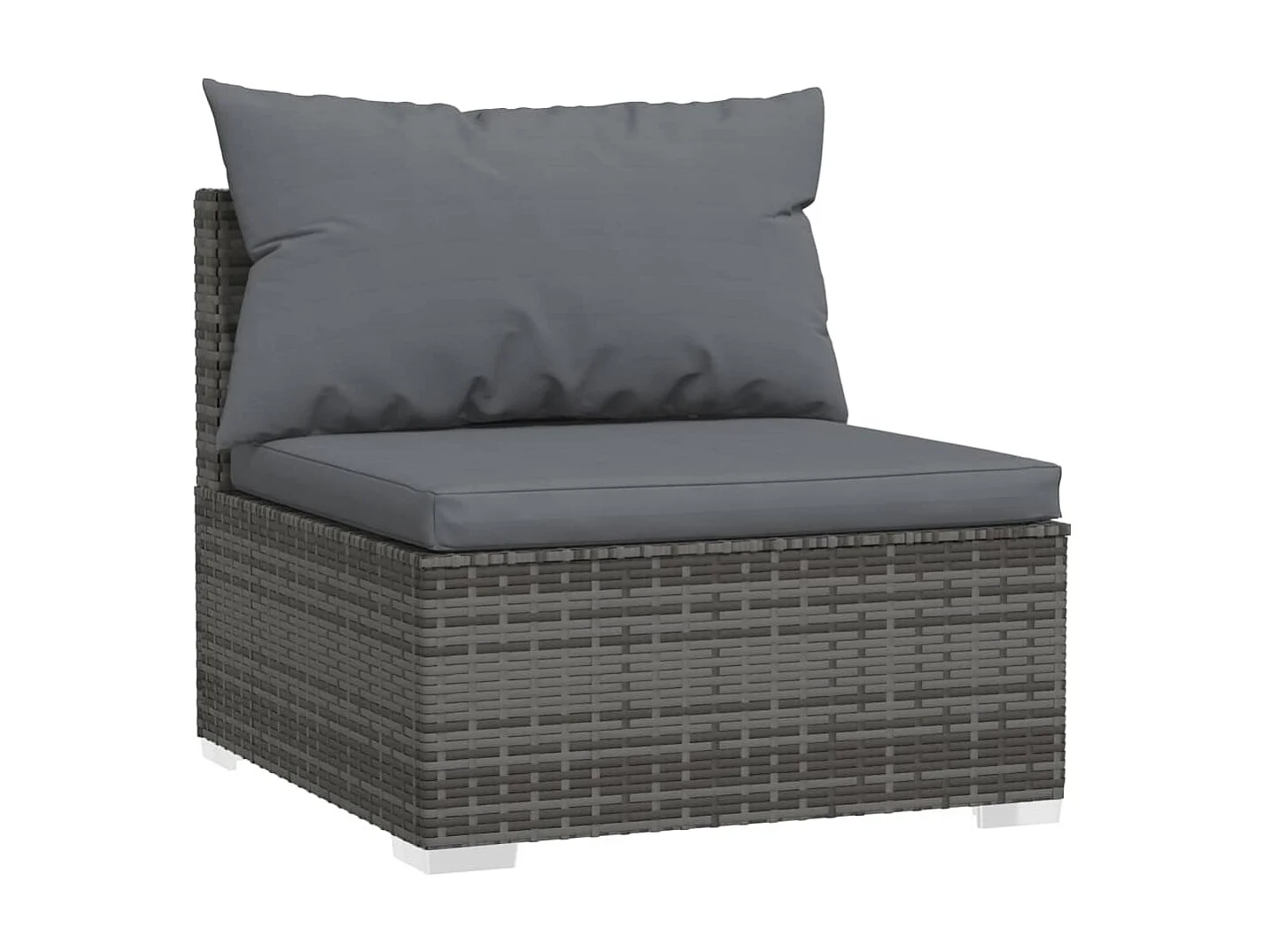 Salon de jardin 7 pcs avec coussins Résine tressée Gris 8