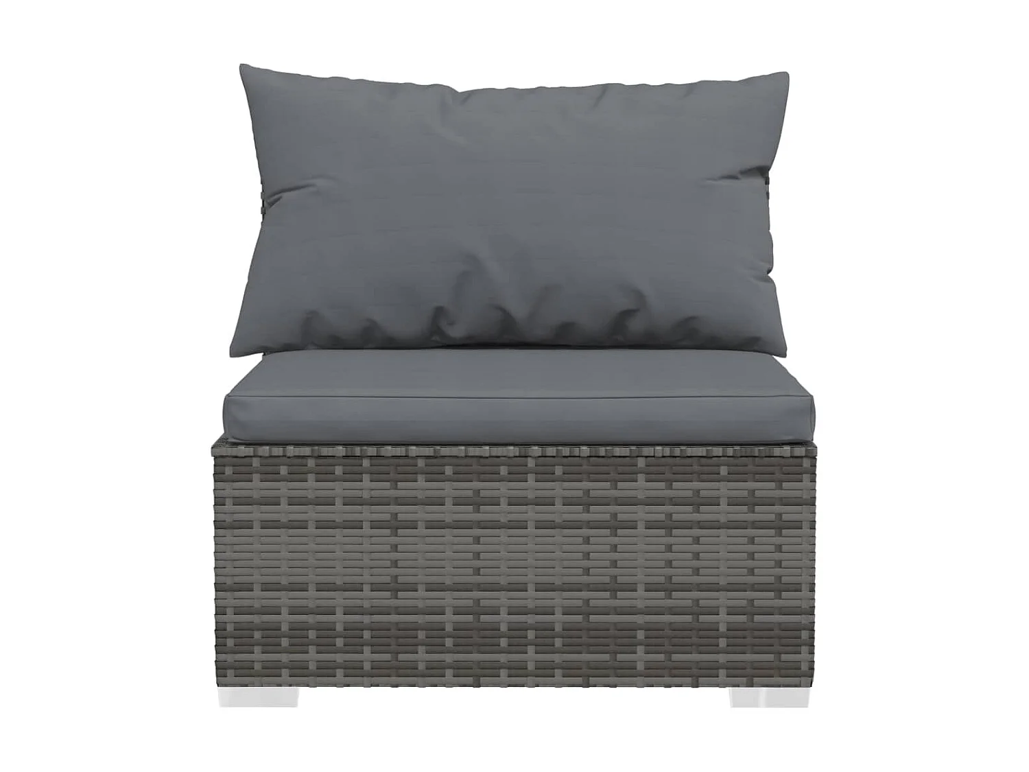 Salon de jardin 7 pcs avec coussins Résine tressée Gris 8