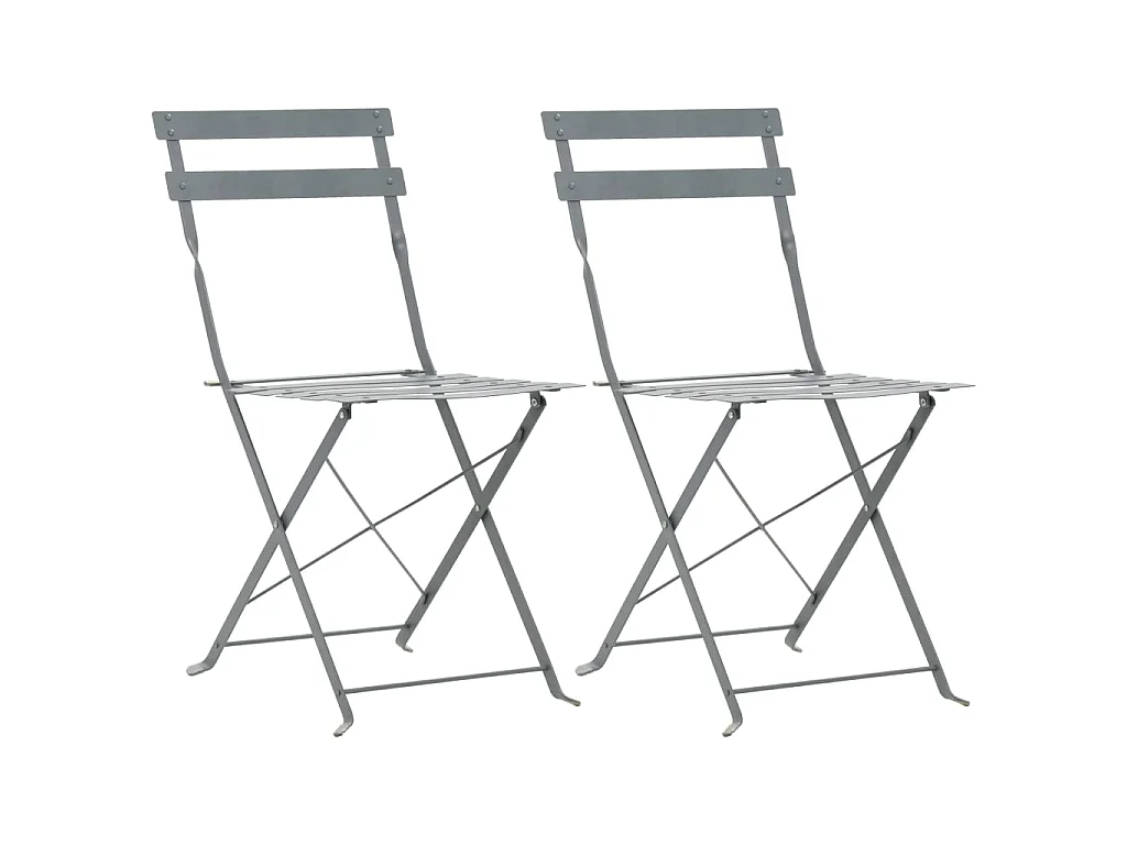 Mobilier de bistro 3 pcs Acier Gris