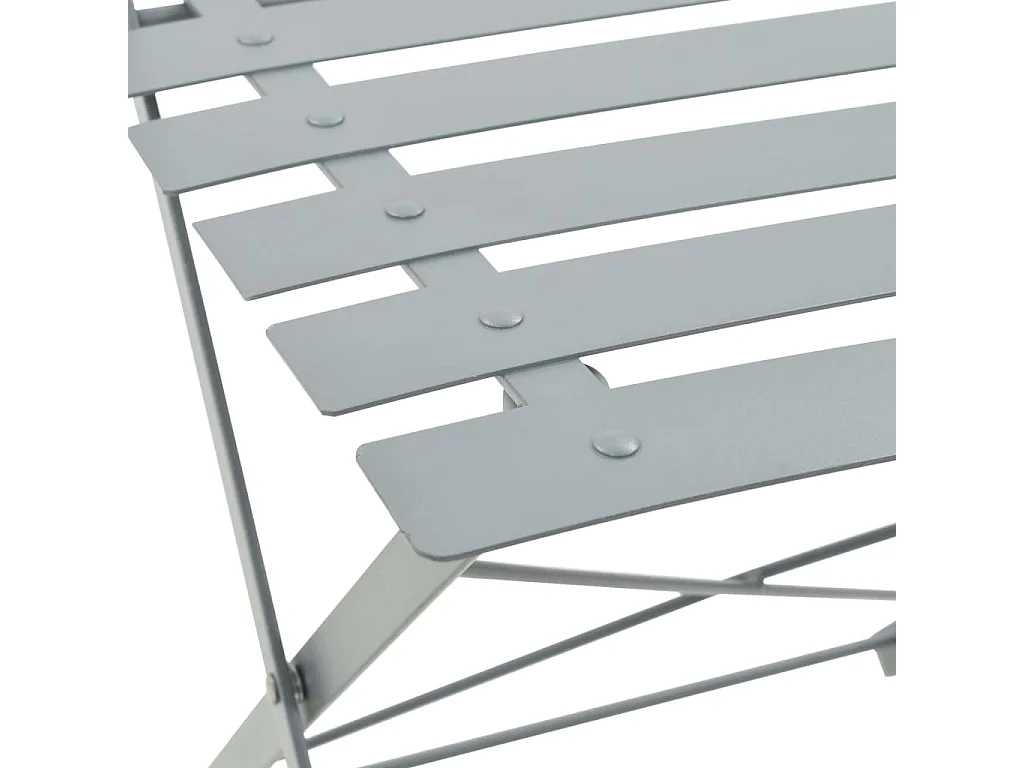 Mobilier de bistro 3 pcs Acier Gris