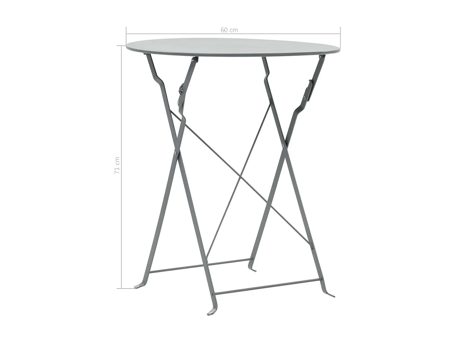 Mobilier de bistro 3 pcs Acier Gris