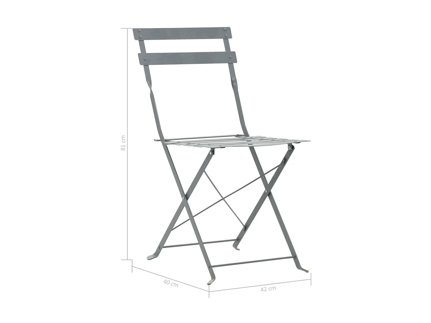 Mobilier de bistro 3 pcs Acier Gris
