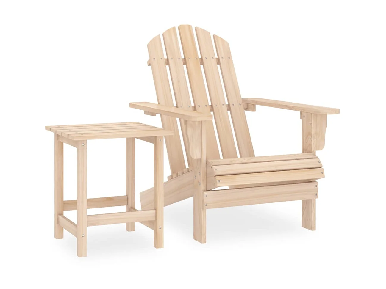 Chaise de jardin Adirondack avec table Bois de sapin massif