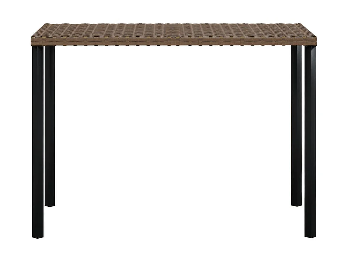 Ensemble de canapés en L 5pcs avec coussins Résine tressée Brun