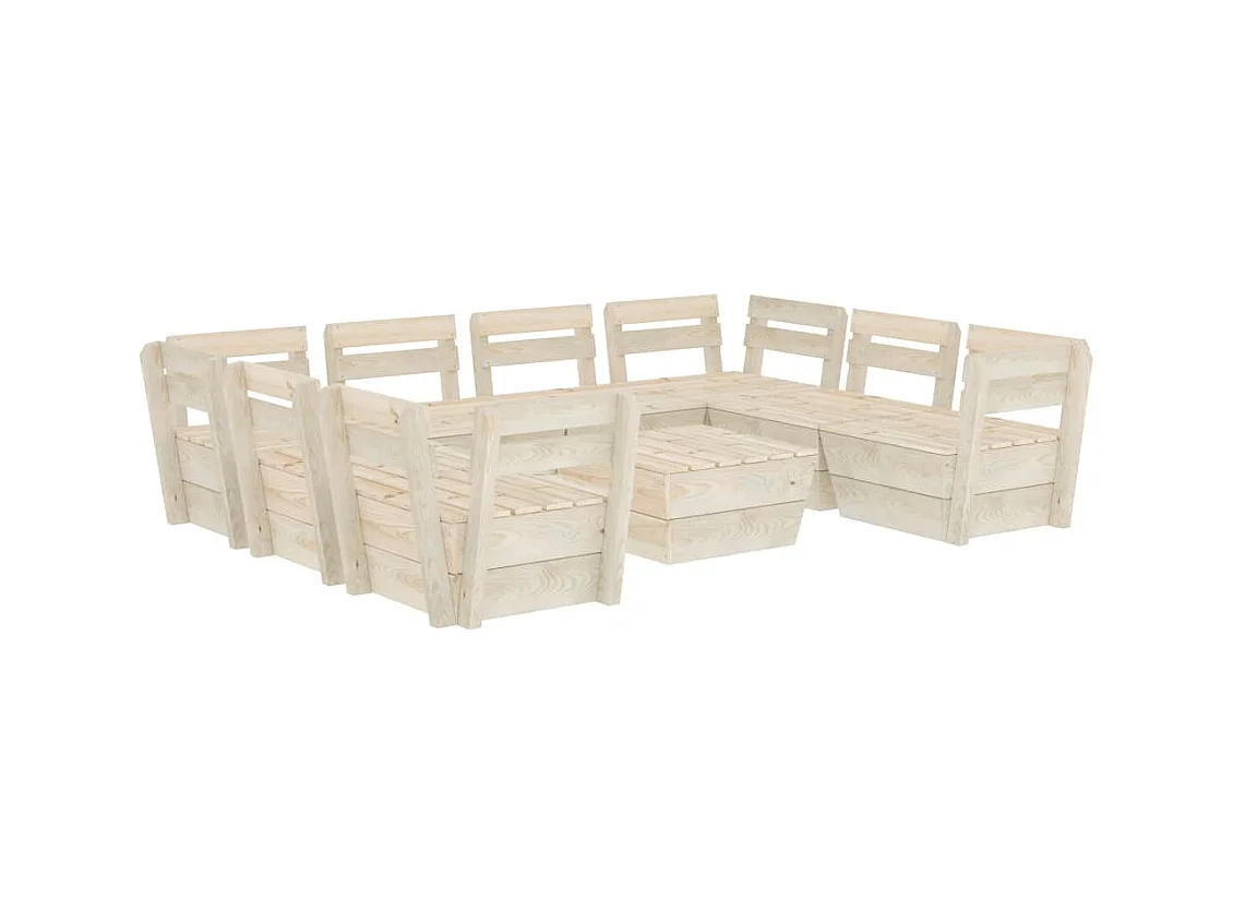 Salon de jardin palette 9 pcs Bois d'épicéa imprégné
