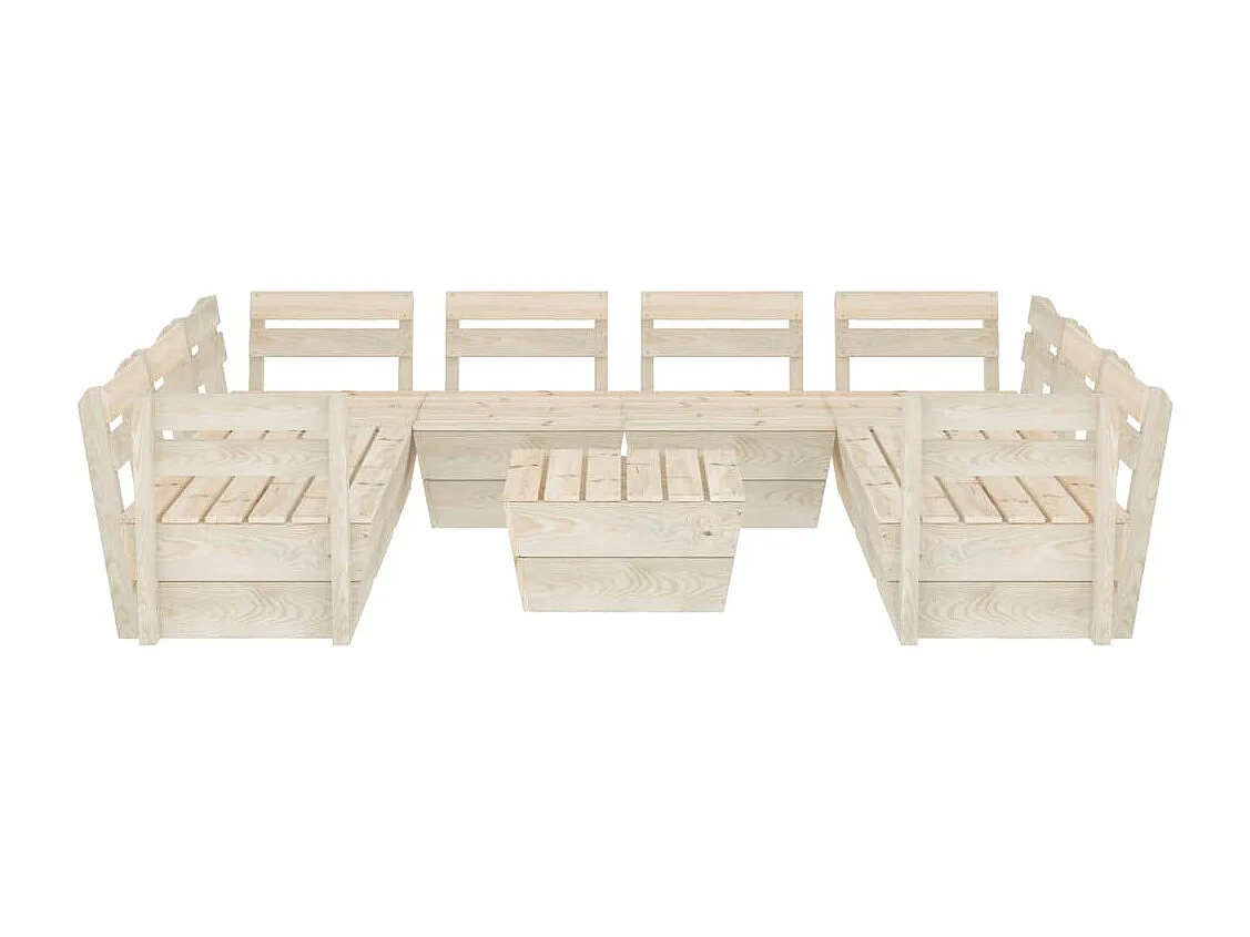 Salon de jardin palette 9 pcs Bois d'épicéa imprégné