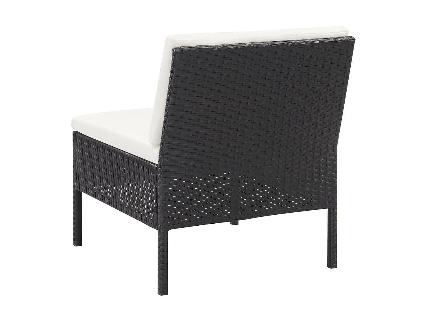 Salon de jardin 3 pcs avec coussins Résine tressée Noir 7