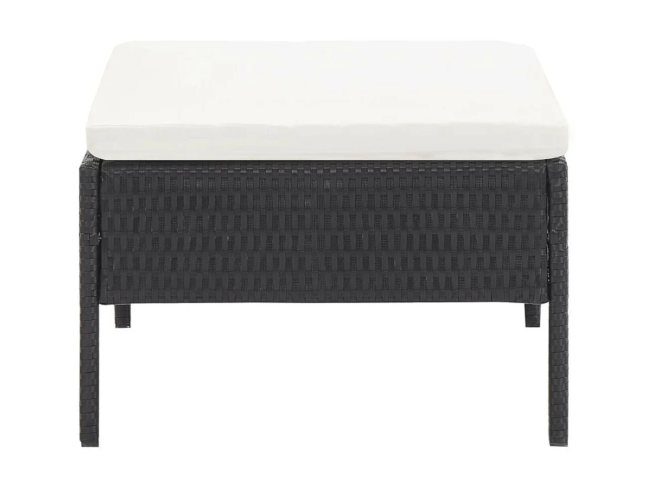 Salon de jardin 3 pcs avec coussins Résine tressée Noir 7