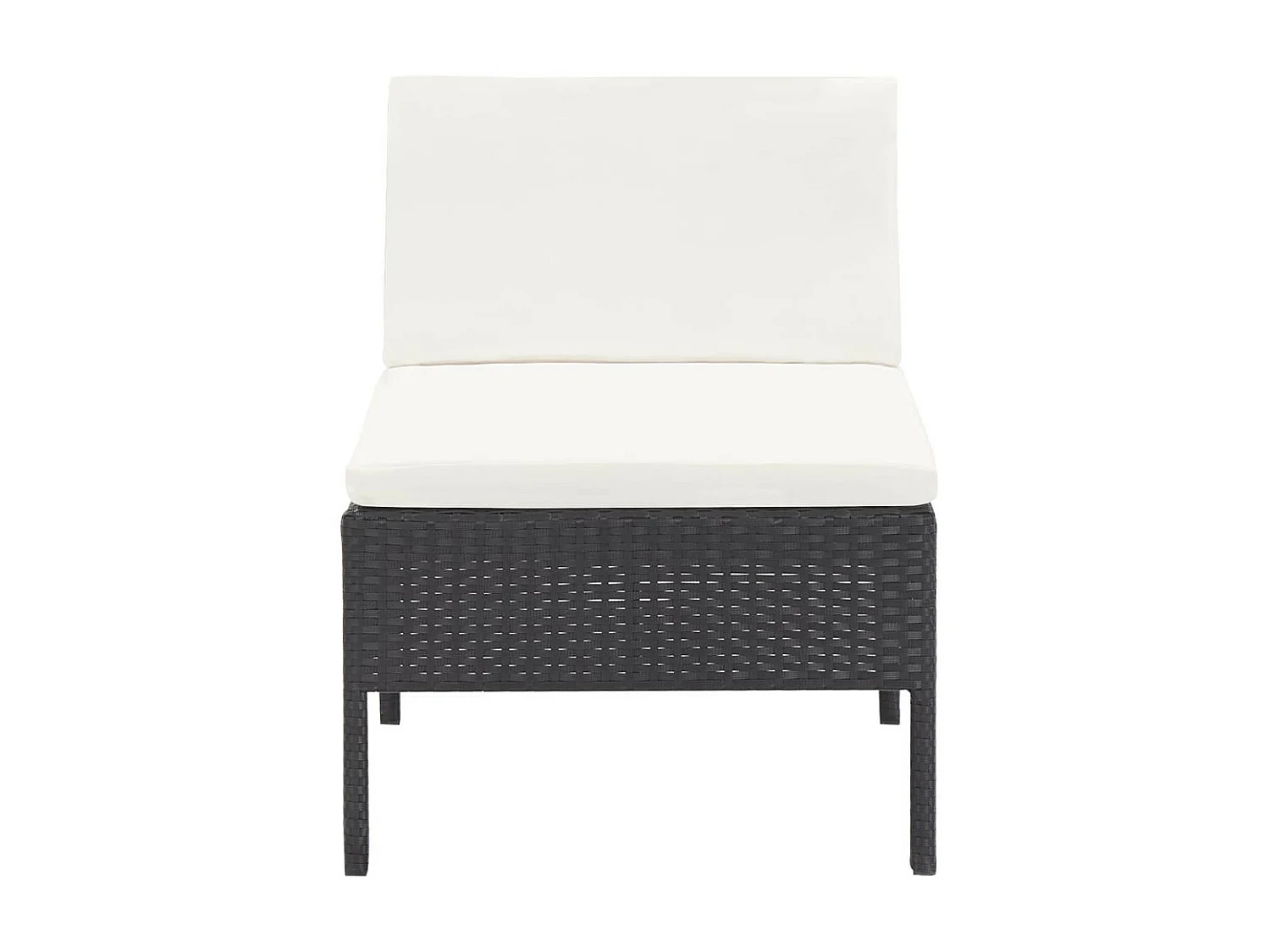 Salon de jardin 3 pcs avec coussins Résine tressée Noir 7