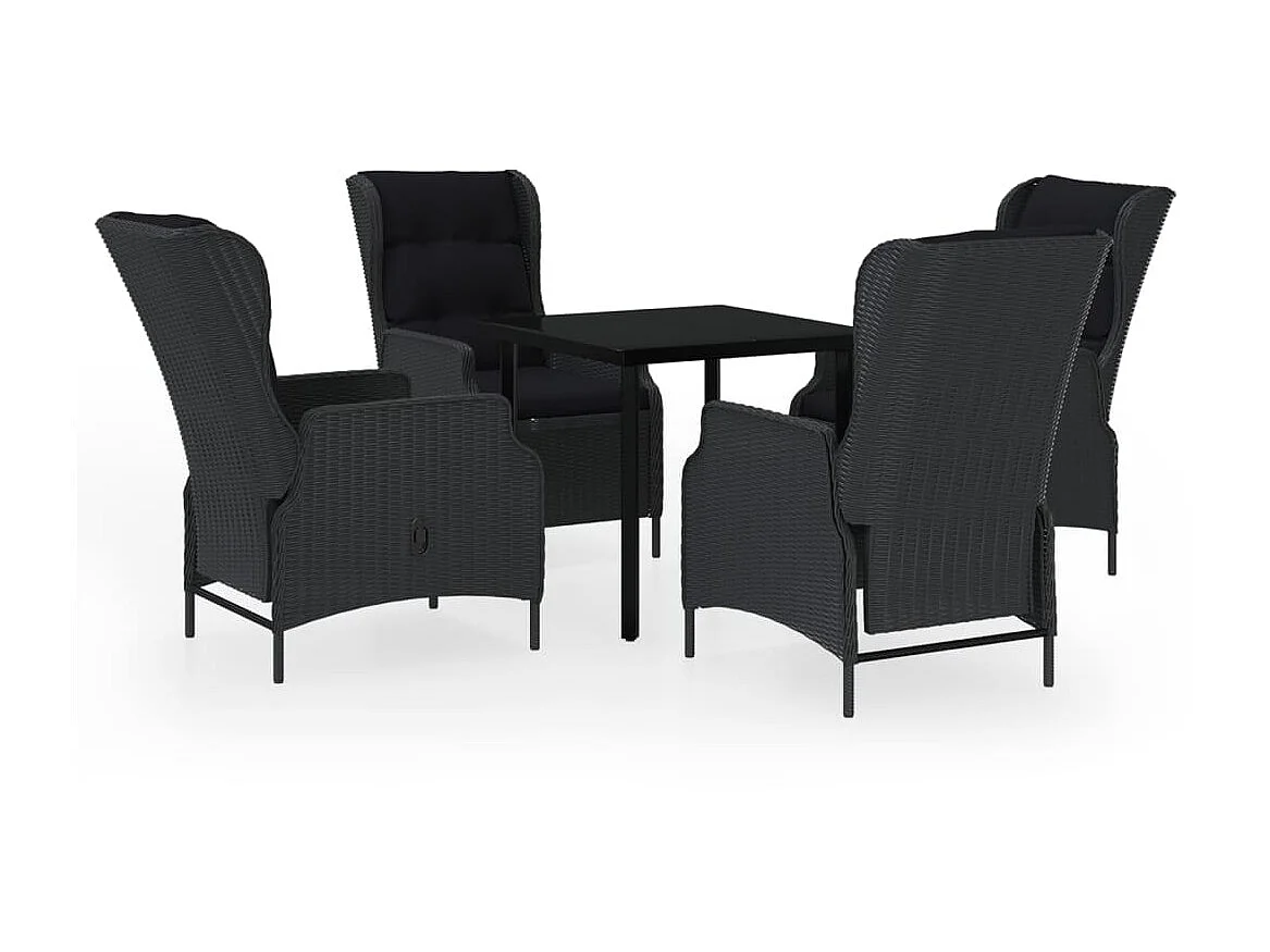 Ensemble de salle à manger de jardin 5 pcs Gris foncé 3