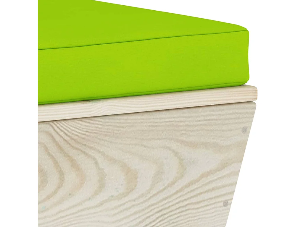 Salon de jardin palette 6 pcs avec coussins Épicéa imprégné 4