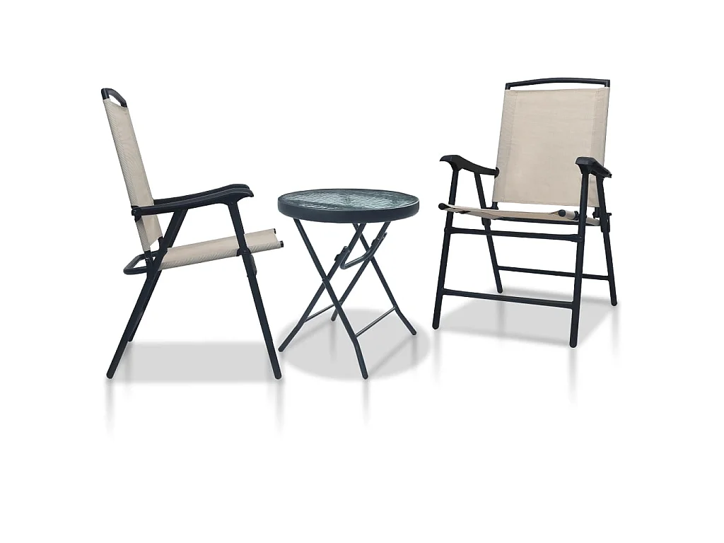 Ensemble de bistro 3 pcs Crème Acier