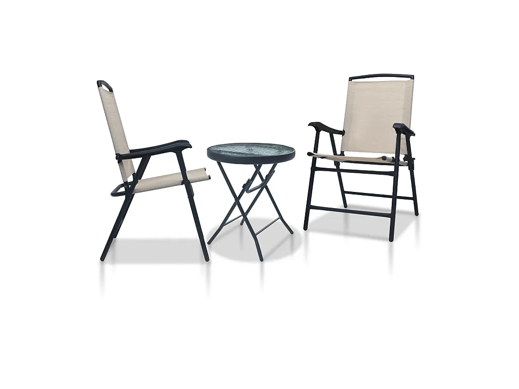 Ensemble de bistro 3 pcs Crème Acier