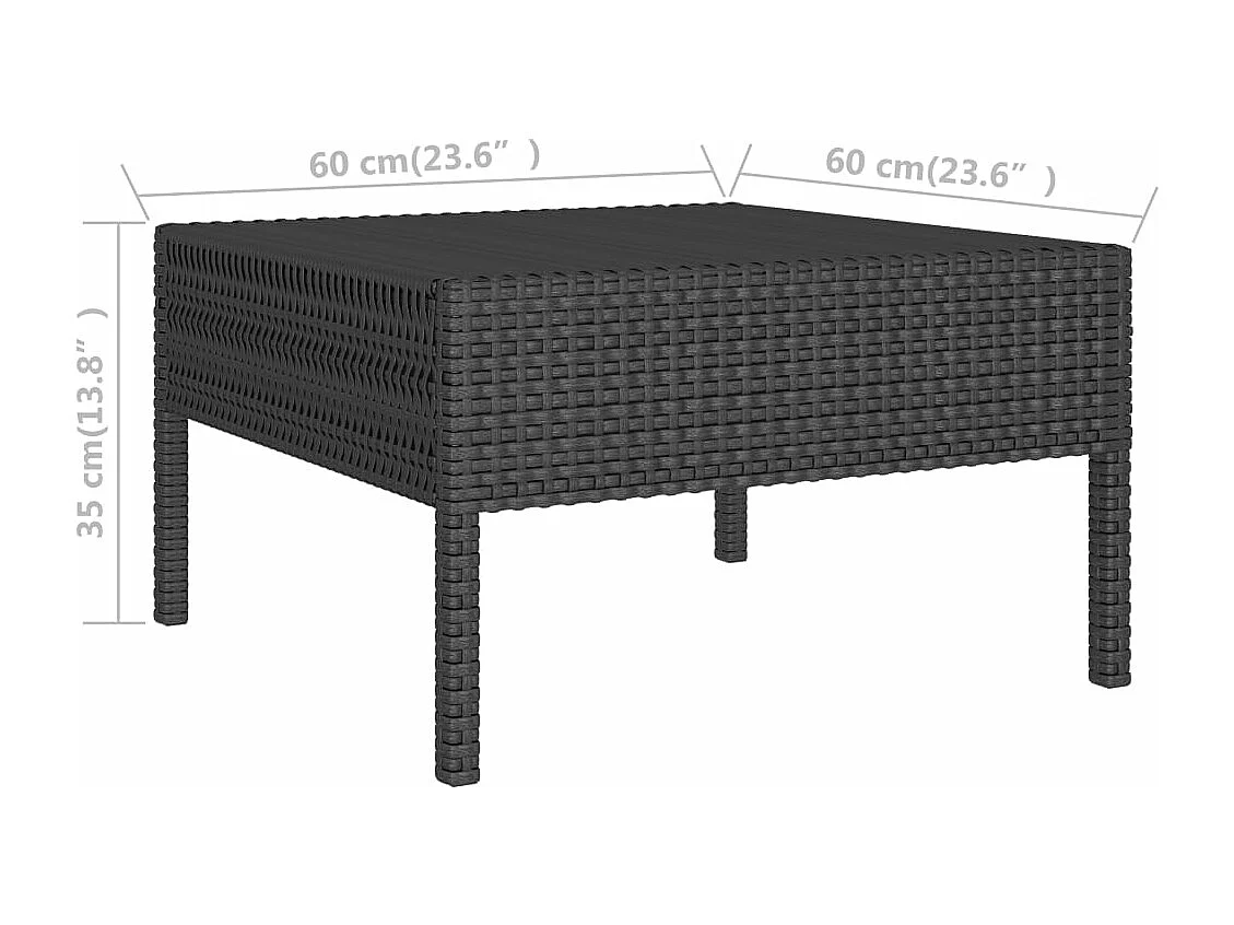 Salon de jardin 10 pcs avec coussins Résine tressée Noir 32