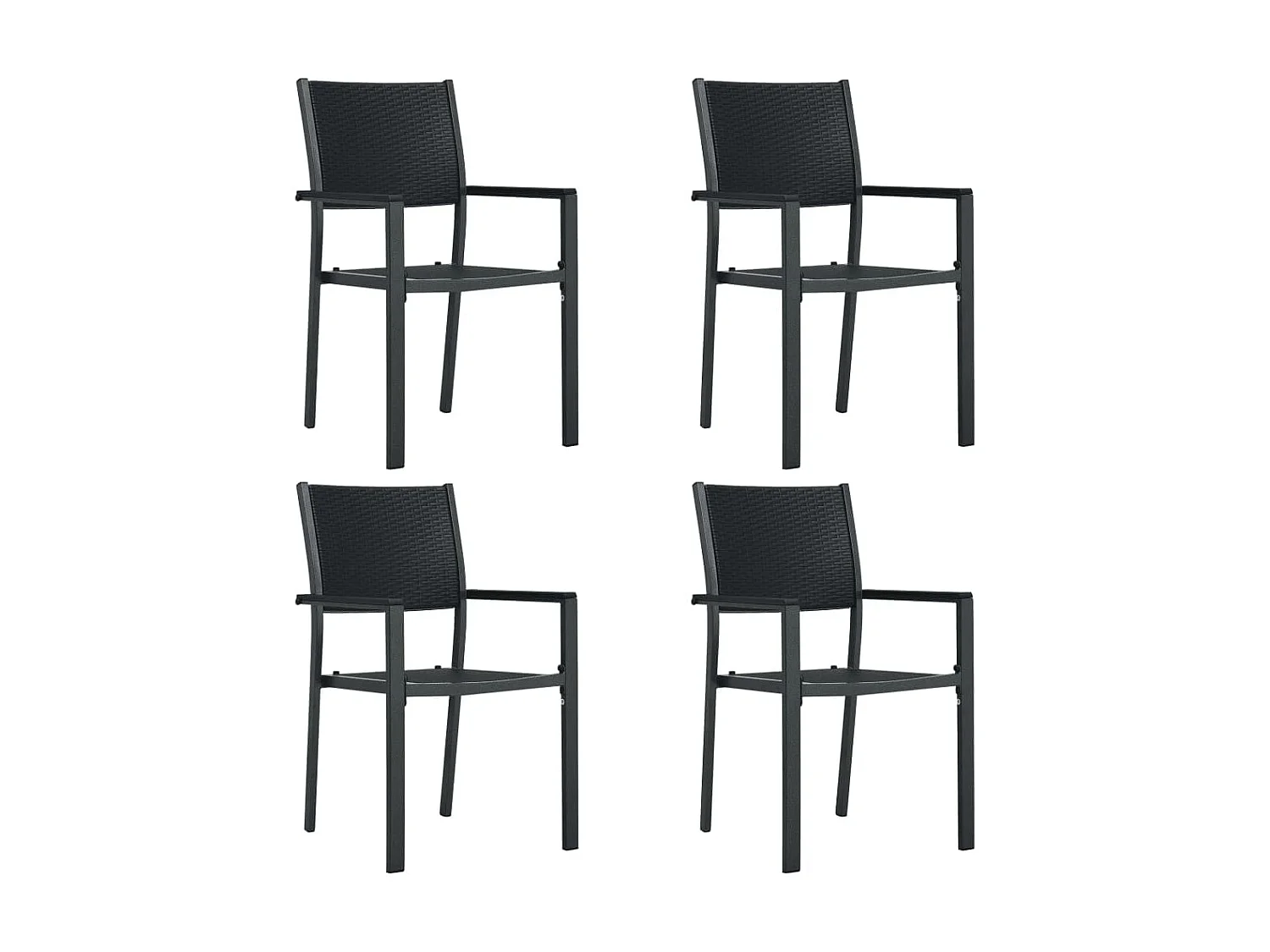 Ensemble de salle à manger de jardin 5 pcs Noir 50