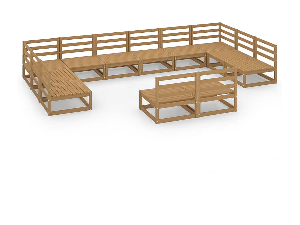 Salon de jardin 12 pcs Bois de pin massif 39