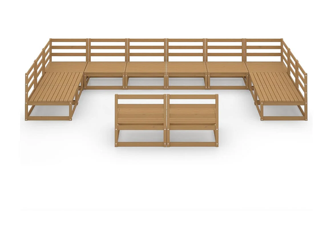 Salon de jardin 12 pcs Bois de pin massif 39