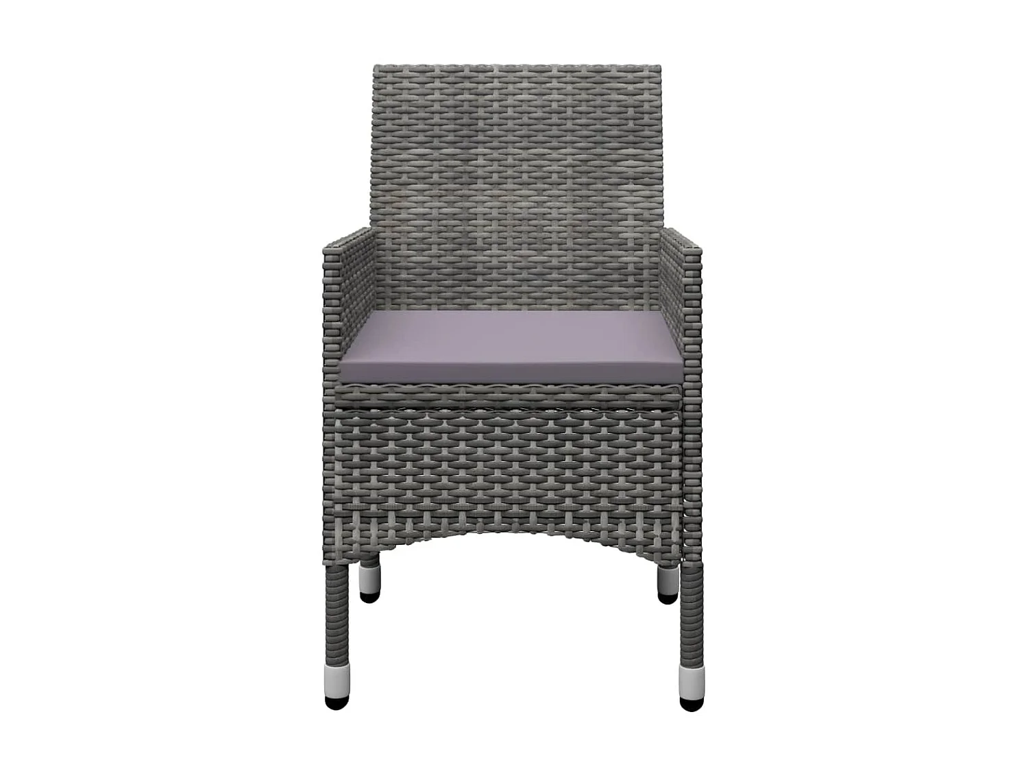 Ensemble de bistro 3 pcs Résine tressée et bois d'acacia Gris