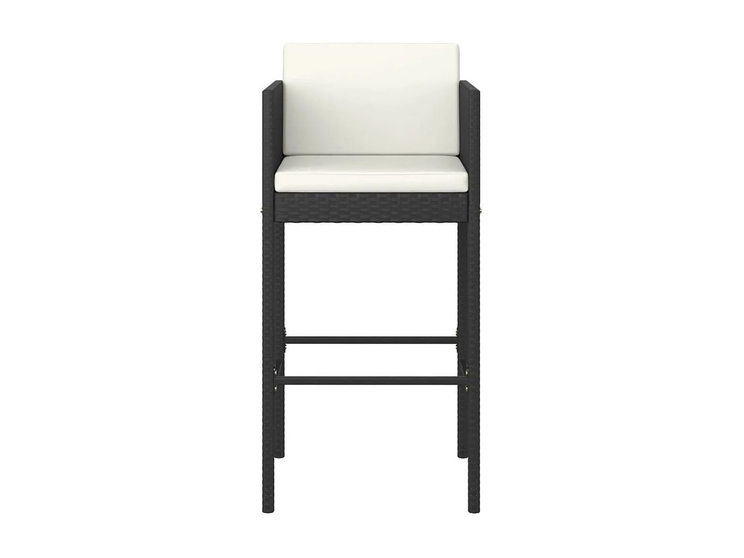 Ensemble de bar de jardin 5 pcs et coussins Résine tressée Noir 20