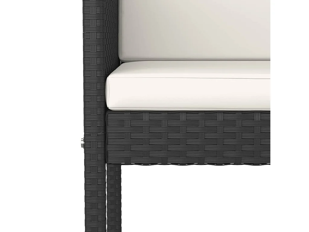 Ensemble de bar de jardin 5 pcs et coussins Résine tressée Noir 20