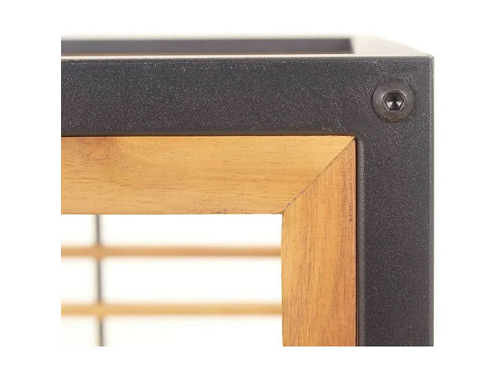 Fauteuil de jardin coussins gris et métal noir Naoni - Lot de 2