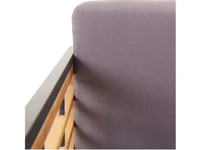 Fauteuil de jardin coussins gris et métal noir Naoni - Lot de 2