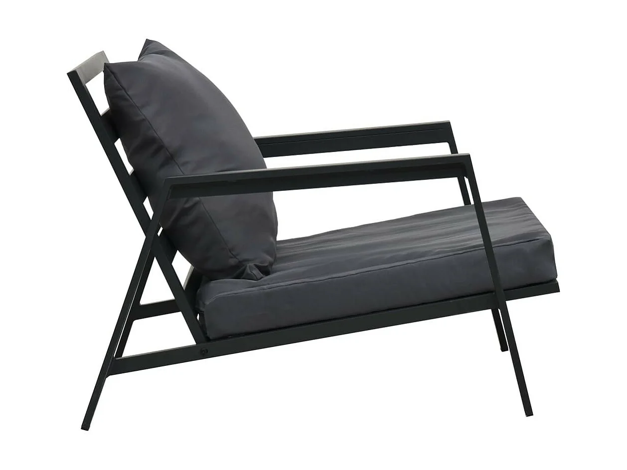 Salon de jardin 5 pcs avec coussins Aluminium Gris foncé 2