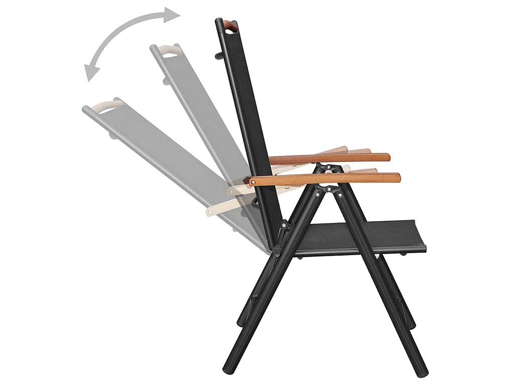 Ensemble de salle à manger de jardin 9 pcs Aluminium Noir 3