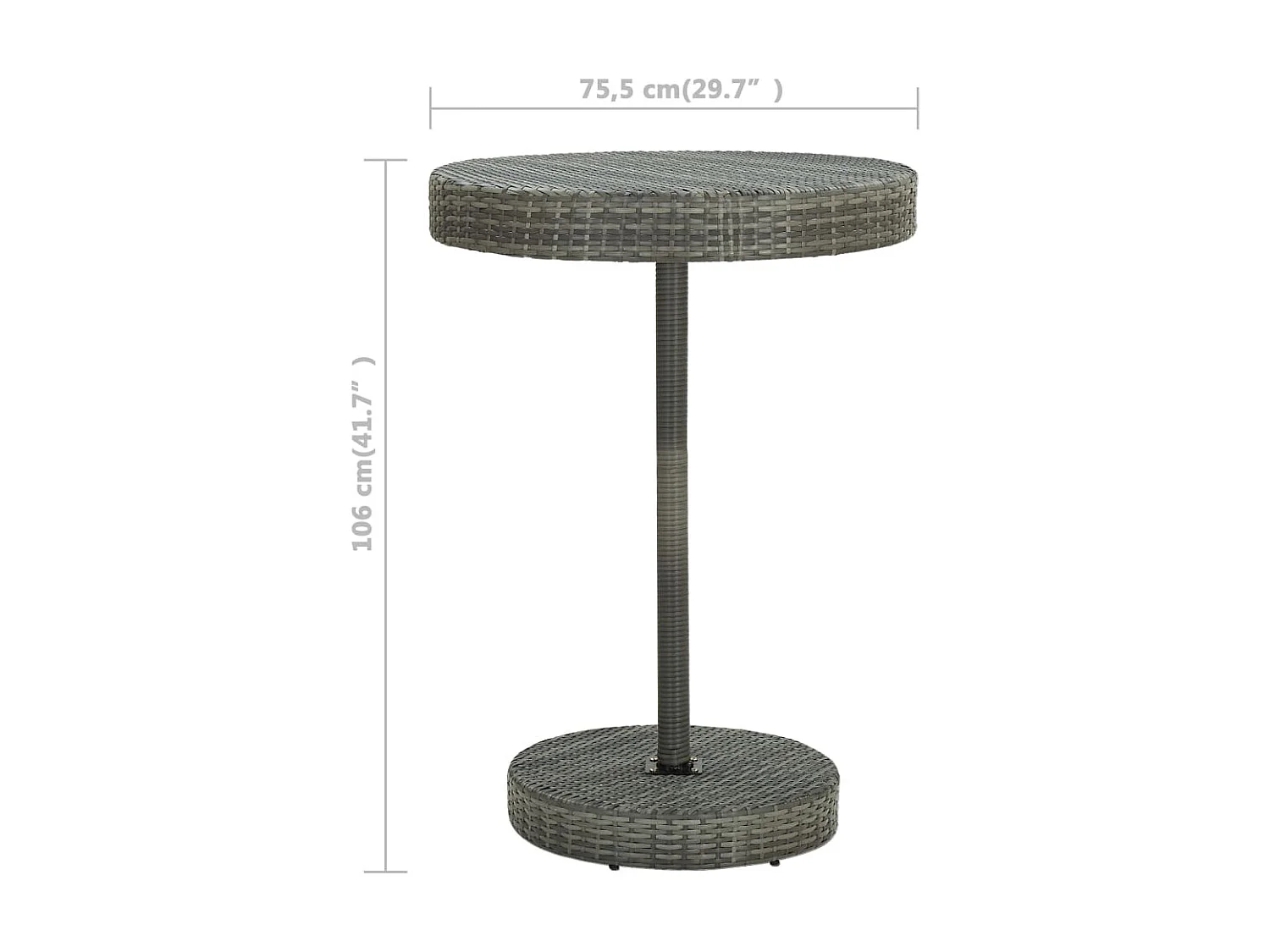 5-delige Tuinbarset met kussens poly rattan grijs