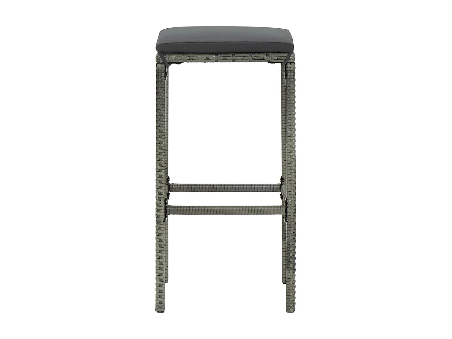 Ensemble de bar de jardin 7 pcs et coussins Résine tressée Gris 5